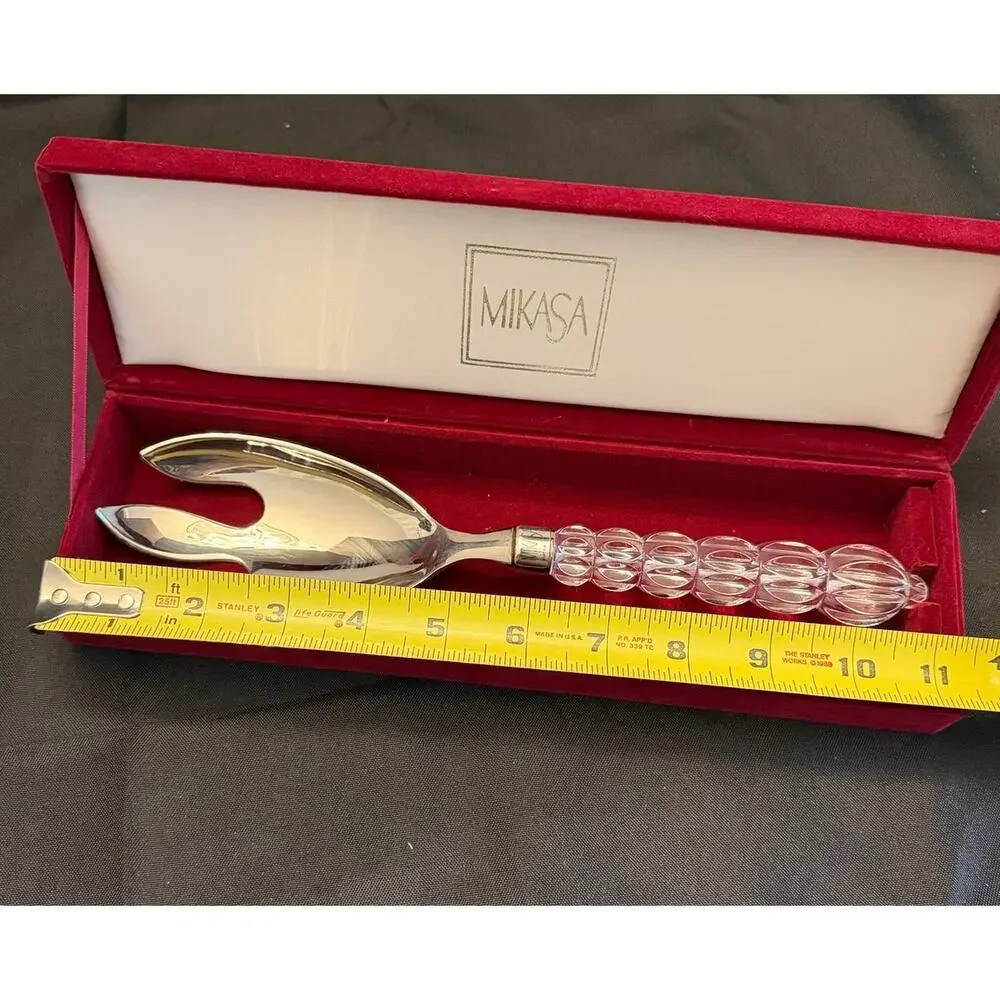 Vintage Glam Mikasa Rousseau 4-Piece Serving Set Austrian Crystal & Silverplate